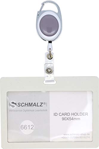 Compartiment pour cartes Tulla horizontal blanc anti-perte avec enrouleur jojo - 3