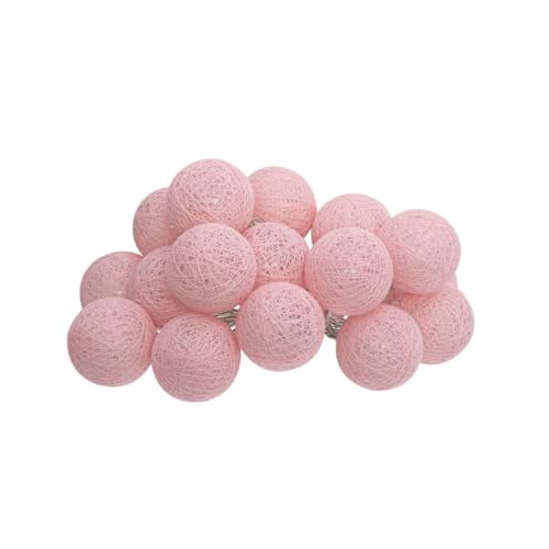 Atmosphera - Guirlande LED à pile 16 boules - rose clair - L255 cm