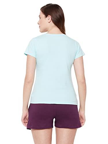 Image of Clovia Women's Cotton Print Me Pretty Top & Basic Shorts Set