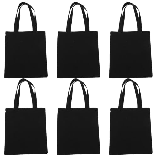 Bolsas de lona negras POPETPOP de 39.5x35.5cm con asas, perfectas para compras y mercado agrícola