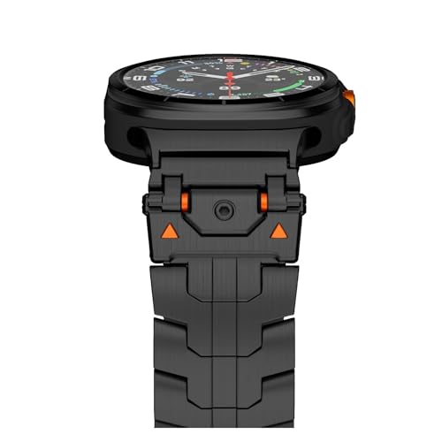 Bracelet Galaxy Watch 7 Ultra 47mm WUURAA en acier inoxydable à connecteur incurvé robuste