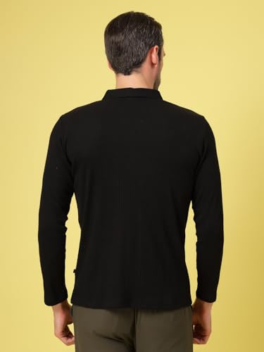 Image of Rigo Printed Casual T-Shirts for Men | Waffle Knit Solid T-Shirt for Men | Full Sleeves T-Shirts for Men