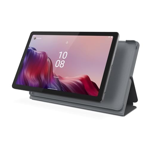 Image of Lenovo Tab M9 Tablet, 9 inch HD, 3GB Memory, 32GB Storage, Android 12 or Later, Long Battery Life, Folio Case Included, Gray with TGY Accessories