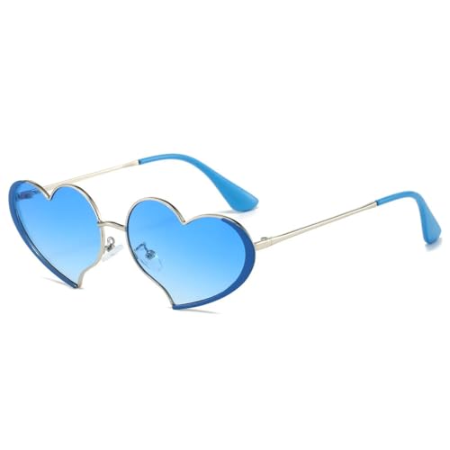 Lunettes de soleil forme cœur métal pour femmes style vintage bohème