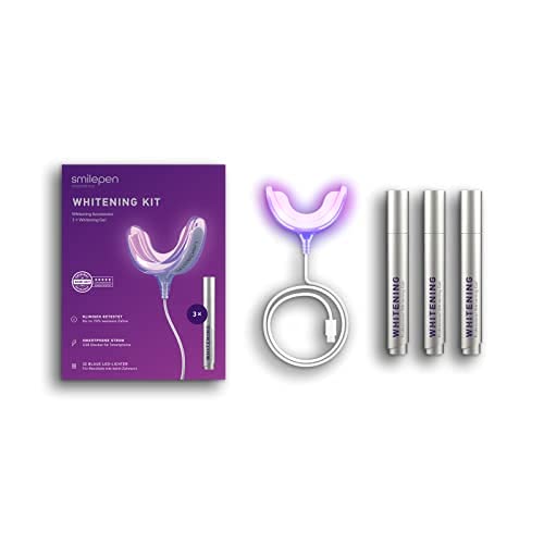 Kit de blanqueamiento dental profesional - Wavelight LED Accelerator + 3 bolígrafos blanqueadores - Apple y Android USB