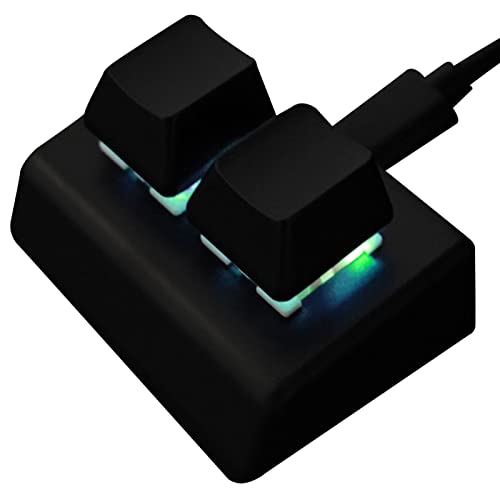 Kasmole Clavier programmable,Clavier Copier-Coller à 2 Touches - Clavier USB Touches programmables pour macros ou Accessoires de Jeu de Rythme, Noir/Blanc