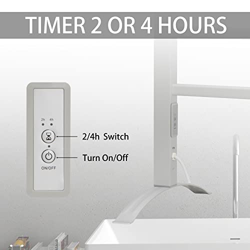 Keg TW-D-6 Towel Warmer 6 Bars For Bathroom Freestanding Or Wall Mounted Bath Towel Heater Plug-In thumb #5