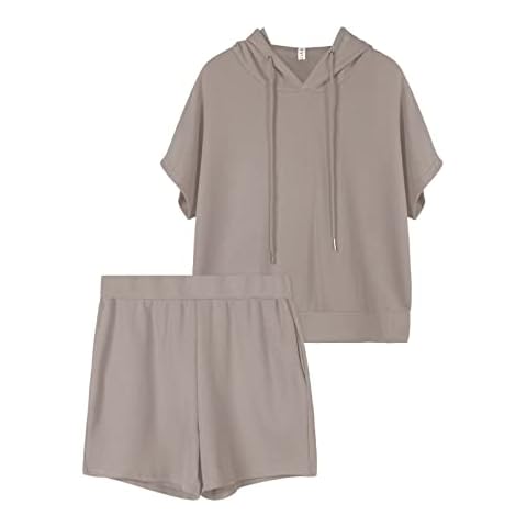 REORIA Women's Tracksuit Set with Hoodie and Shorts Cover