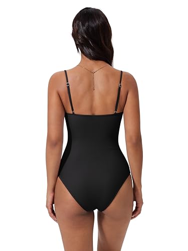 Image of SUUKSESS Women Sexy One Piece Swimsuit Tummy Control Square Neck Bathing Suit