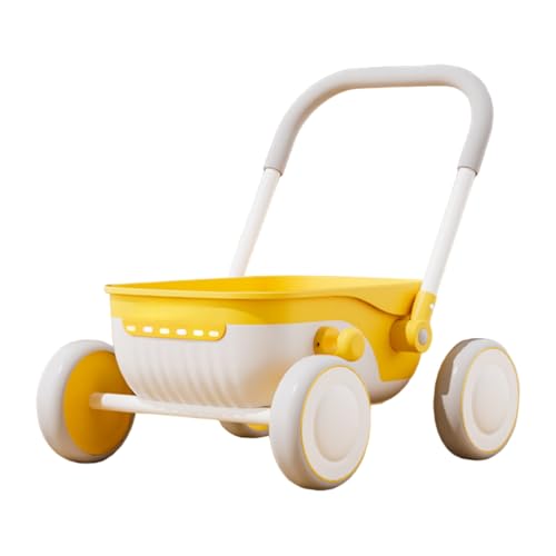 Suzapiwベビーウォーカー、ベビーカー、幼児用収納、押し車、静音ホイール、折りたたみ式、耐荷重、1〜2歳の赤ちゃんの1歳の誕生日プレゼント (光とともに,イエロー)