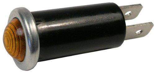 Indicator Light - Illuminated Amber 1-2 Mount Hole 1-4 Blades 12 Volt 16 Amp