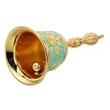 JEWEDECO ヴィンテージデザイン 手持ちベル 金属製 呼び鈴 高齢者 ベッドサイド用 レストランサービス 教室用 多機能 伝統的な彫刻入り 呼び