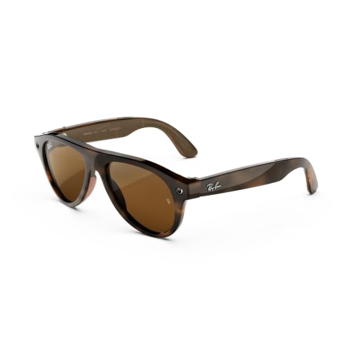 Image of Meta Ray-Ban (Gen 3) Aviator, Havana, Brown Lenses, AI Glasses with Camera for Men, Women