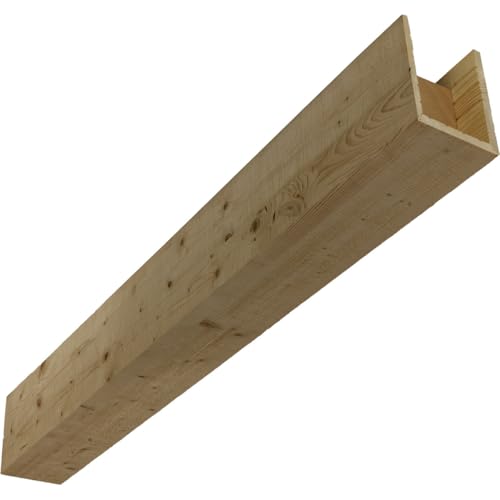 AmeriCraft Wood Resawn Beam, 3-Sided (U-Beam), 7 1/2"W X 3 1/2"H x 48"L, Dark Walnut Finish, Stain Grade Pine