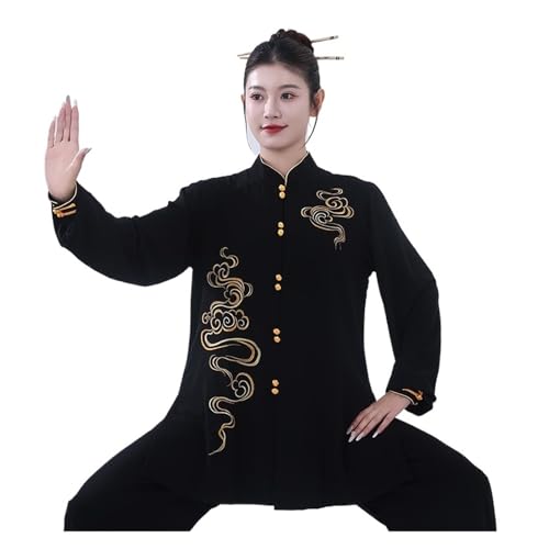 Costume d'arts martiaux brodé haut de gamme mi-long en coton perlé