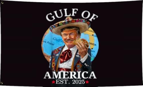 TOCRTSV Gulff Of Us America 2025 Flag 3x5FT-Gulff of America 2025 Flag with 2 Brass Grommets Fade Resistant for Indoor Outdoor.
