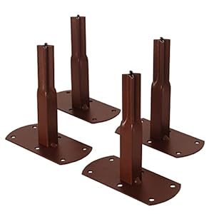 Louis Moulin 3289920035164 vierkante voeten om te schroeven, bevestigingsaccessoires, ijzer antiek, 13 x 6 x 14 cm
