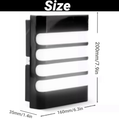 Outdoor Wall Lights, 20W 6500K Waterproof Outside Wall Lights Black Exterior Wall Sconce Light, Garden Lights - Image 2