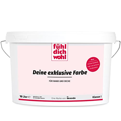derendo Fühl Dich Wohl Deine Farbe rosa, matte Wandfarbe, hohe Deckkraft, verschiedene Rosafarbtöne zur Auswahl (10L, Japanrosa E1-41) derendo Fühl Dich Wohl Deine Farbe rosa, matte Wandfarbe, hohe Deckkraft, verschiedene Rosafarbtöne zur Auswahl (10L, Japanrosa E1-41)