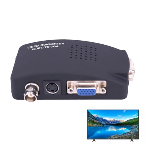 Convertidor BNC a VGA, Caja Convertidora para Vídeo Fácil de Usar, Antiinterferencias, Caja Convertidora Estable para Monitoreo