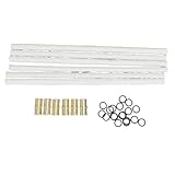 OVAQUIXI DIY Weinflaschen-Fackel-Set, 6 Messing-Fackeldochthalter mit 20 Unterlegscheiben, 6 Ersatz-Fiberglasdochte für die Dekoration Im Freien