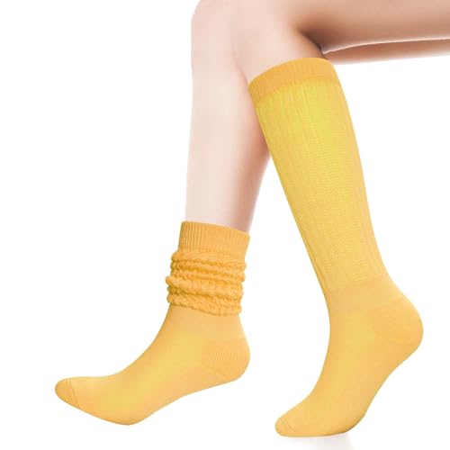 Image of Gvhntk Slouch Socks Women 80s 90s Scrunch Socks Extra Long Slouchy Sock Knee High Sock