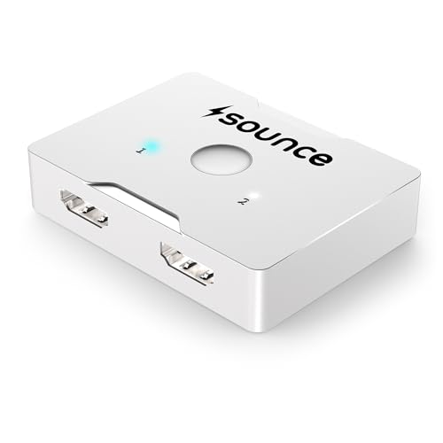 Image of Sounce Premium High-Speed Bi-Directional HDMI 2.0 Switch 2 in 1 Out 4K 60Hz Splitter for PS5, PS4, Xbox Series X /S, Blu-Ray Player, TV Stick, HDTV, Projector, and PC Monitor White