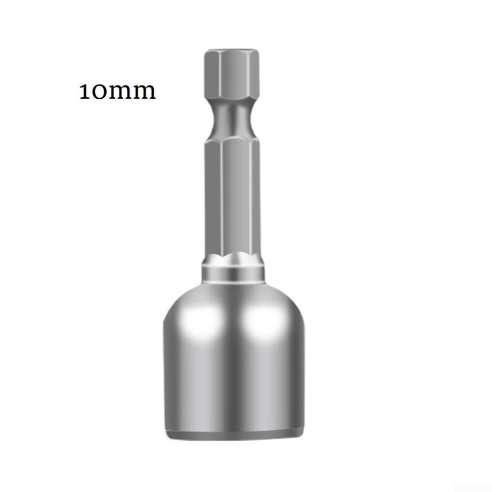 Set di chiavi a bussola magnetiche con gambo esagonale da 1/4", accessorio per trapano elettrico senza fili, attacco a lunga portata (10 mm)