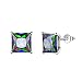 Produktbild Aurora Tears 925 Sterling Silber Ohrringe Regenbogen Zirkonia Halo Drop baumeln Ohrring kette Halskette DE0198T
