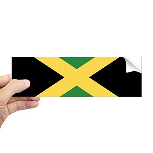 Calcomanía rectangular de la bandera de Jamaica para parachoques de coche y portátiles