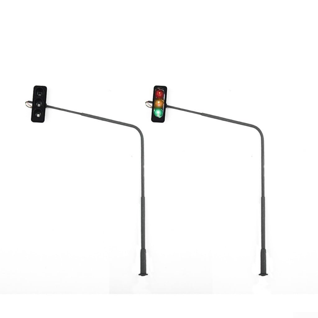 3Pcs H0 Traffic Lights With Pedestrian Lights, Model Railway Led Lamppost Lamps Street Lgihts N Scale 3V DC Or AC, Lamppost Lamps For Rail & Building Layout, Miniature Street Light