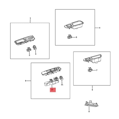 Bouton de commande de lève-vitre électrique Jeep Liberty commande principale avant - 6