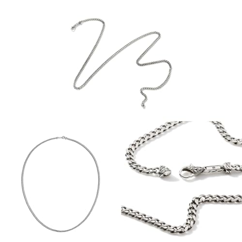 John Hardy Classic Chain Collection Men's Curb Chain Necklace, 3.9MM 925-Sterling Silver Luxury Chain Necklace for Men2