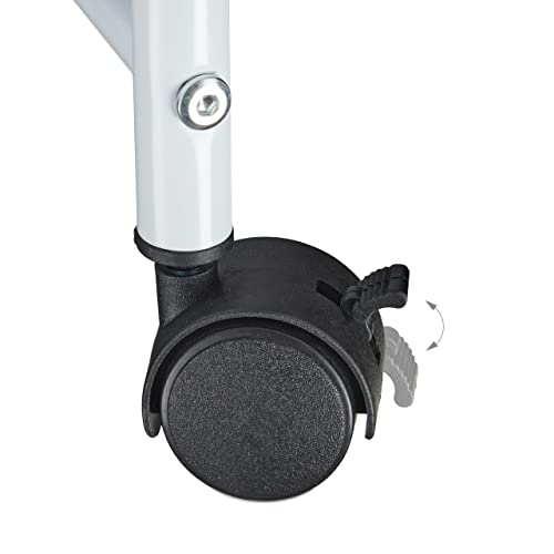 Relaxdays Badrollwagen, 4 Schubladen, Metall & Kunststoff, Rollcontainer Bad, Kosmetik, HBT: 74 x 33 x 39 cm, weiß