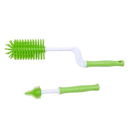 ERINGOGO 1 Juego Cepillo para tetina de biberón Limpiador para Botellas Cepillo para tetinas alimentación Giratorio Cepillo para Limpiar biberones Green