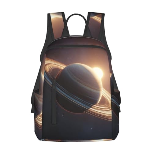 Travel Backpack for Women Men Carry On Backpack Saturn Ring Planet Laptop Bag Lightweight Casual Daypack