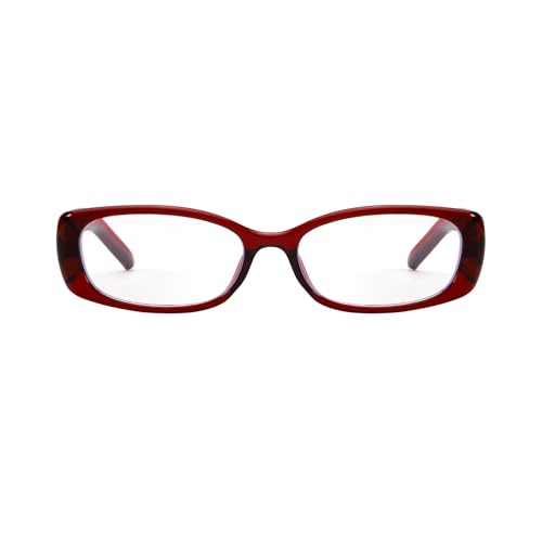 DreamCalf Rectangle Fake Glasses for Women Trendy Y2K Office-Siren Blue Light Glasses with Clear Lenses