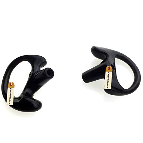 Replacement Earmold Earbud (Left And Right Ear) For Two Way Radio Acoustic Coil Tube Earpiece - Open Ear Insert Earmould Earbuds Black, Medium, Soft Silicone Material, 10 Pairs, Lsgoodcare #TOP5