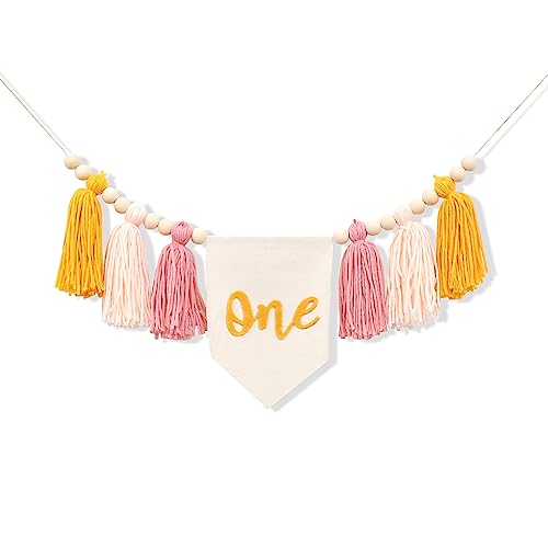 Boho Sun Yarn Tassel Garland Banner - Sunshine 1st Birthday Decoration, First Trip Around The Sun High Chair Tassel Garland