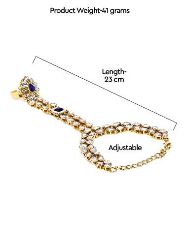 Women's Traditional Tone Kundan Ring Bracelet