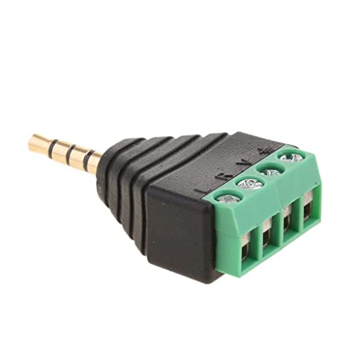 Image of 3.5mm 4 Pole Stereo TRRS Audio Vedio Male to 4 Screw Terminal Female Headphone Balum Converter Adapter