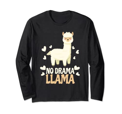 No Drama Llama Lindo Amor Corazón Mujer Niños Manga Larga