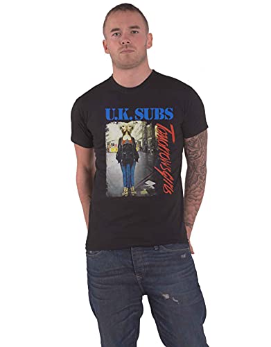T-shirt UK Subs en coton noir Tomorrows Girls pour amateur de musique