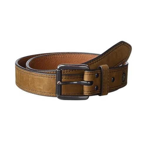 ARIAT Men's Double Row Stitch Leather Belt, Brown, 48