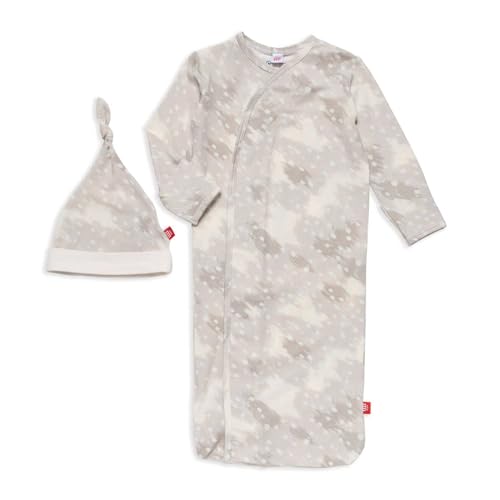 Image of Magnetic Me Modal Newborn Sleeper Gown & Hat Set | Silky Soft Modal Fabric Sleep Sack