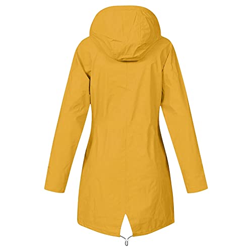 NaRHbrg Raincoat Hoodie for Women, Teen Girls Lightweight Hooded Jacket Solid Rain Jacket Outdoor Raincoat Windproof2