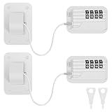 2 Pcs Kühlschrank Schloss 31.5 * 4.5 * 2 cm Kühlschrank Schloss mit Code Kühlschrankschloss Ohne Bohren Kindersicherung Schloss für Kühlschrank Schränke Toiletten Weinkühler Fenster (Weiß)