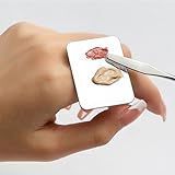 InfantLY Bright Nail Art Painting Mixed Color Palette Mixing Cosmetic Ring Palette，Mixing Makeup Palette Small Stainless Steel Makeup Cream Foundation Finger Plate Metal Cosmetic Mixing Blending Tray