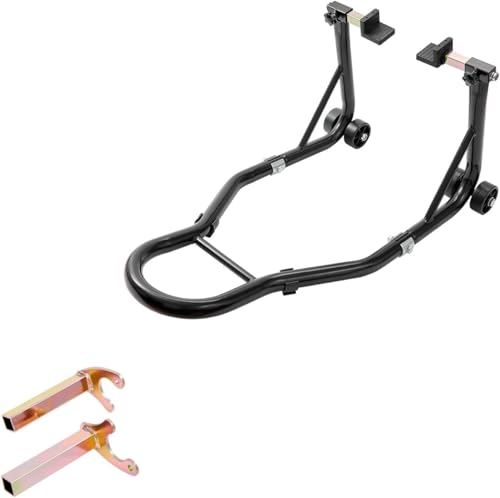 Motorcycle Stand 850LBS Heavy Duty Rear Wheel Lift, U+L Fork Combo Swingarm Spool Paddock Stand for Sport & Dirt Motorcycles, Black