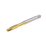 sourcing map Metrisch Maschine Tippen M6 Gewinde 0,75 Steigung 3 Flöten Titanbeschichtung HSS